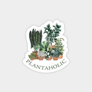 Plantaholic House Plants Illustration 3 Magnet