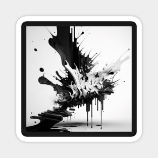Life in Black and White Dripping Paint Magnet