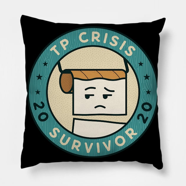 Toilet Paper Crisis Survivor 2020 Pillow by BadDesignCo