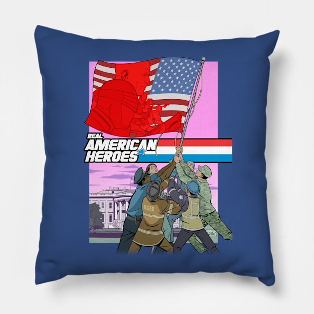 Real American Heroes Pillow by sharpbrothers