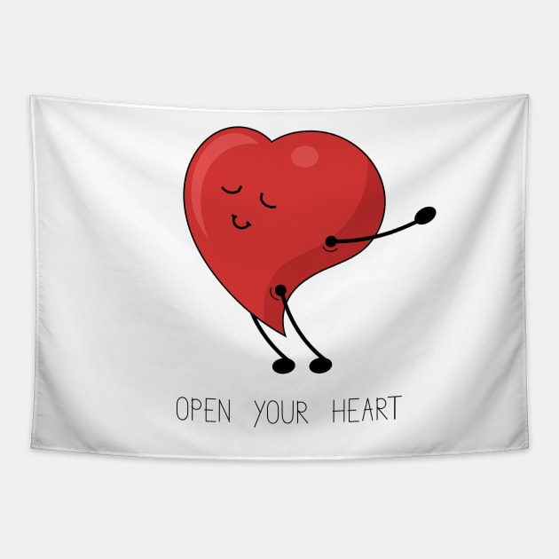 Open your heart drawing Tapestry by SooperYela