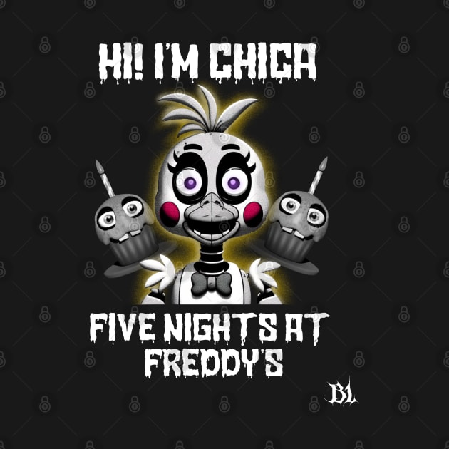 five nights at freddys shirt (chica the chicken) by blacklye