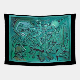 Alien Alleyway Tapestry