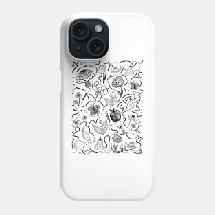 Summer Garden Doodle (Yellow Background) Phone Case