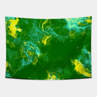 Green and Yellow Abstract Pattern Tapestry