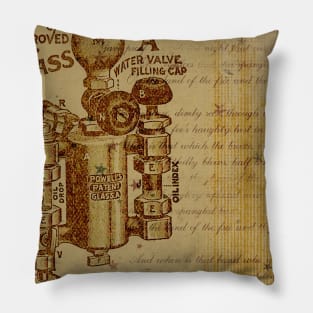 Steampunk Neck Gator Engine Patent Steam Punk Pillow