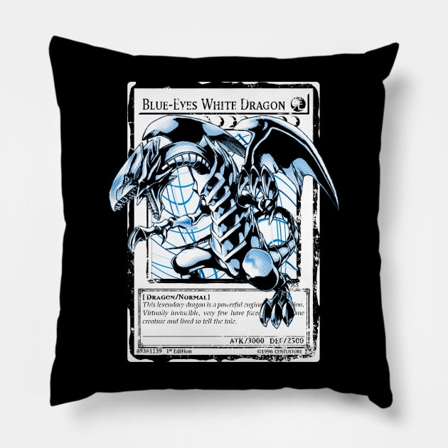 Blue Eyes White Dragon v5 Pillow by CentuStore