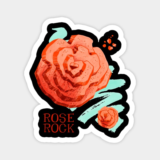 Rose Rock Magnet by washburnillustration