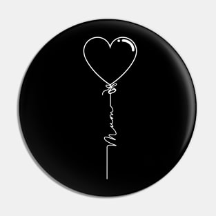 Mothers Day Heart Balloon - Mum - White - Commonwealth Spelling Pin