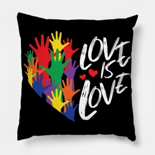 Love Is Love Rainbow Heart LGBT Pride Pillow