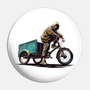 Anime boy on cargo bike Pin