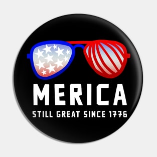 Merica 4th of July Shades Design 2 Pin