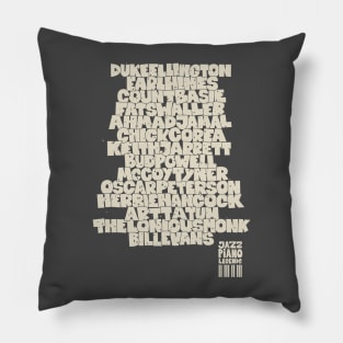 Jazz Legends in Type: The Jazz Pianists Pillow