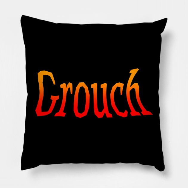 Grouch in orange and red grandient Pillow by Comic Dzyns