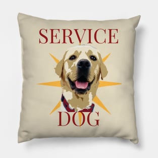 Service Dog Yellow Labrador Pillow