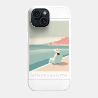 Vintage Retro Minimal 1930s French Riviera Beachfront" Phone Case