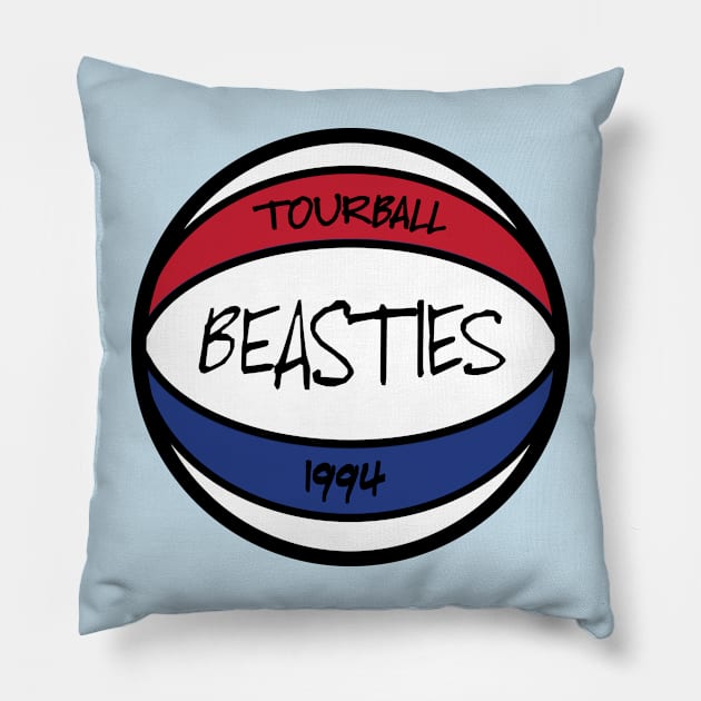 Beasties Tour Ball 1994 Red White and Blue Pillow by Fresh Fly Threads