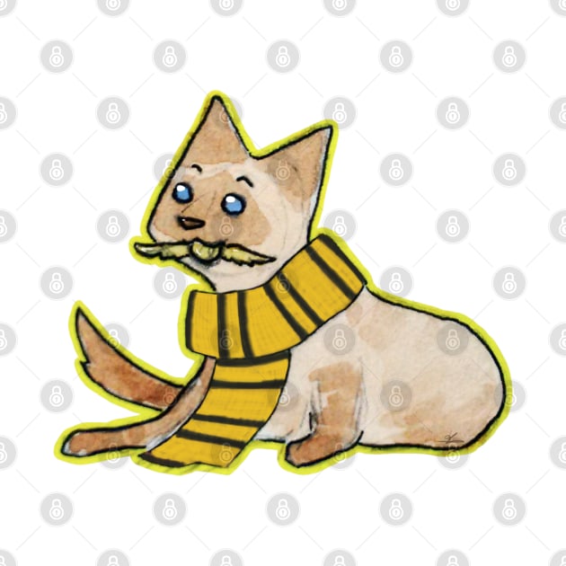 Cat scarf yellow and black by bitingnclawing