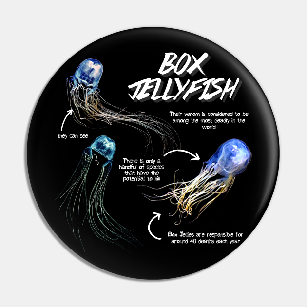Box Jellyfish Fun Facts Jellyfish Pin TeePublic