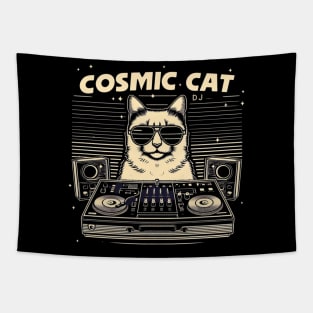 Cosmic Cat DJ design Tapestry