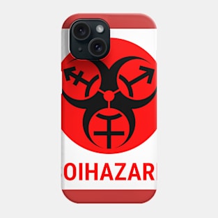"BOI HAZARD" - Label Style - Red Phone Case