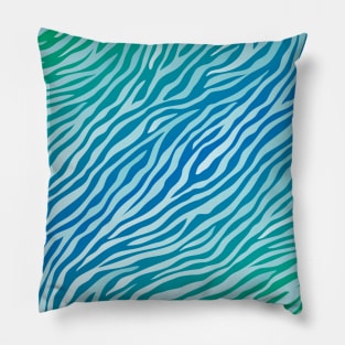 Savage Blue Green Tiger Pattern Animal Print Wild Safari Pillow