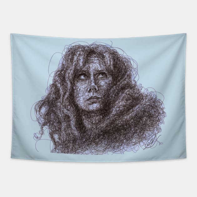 Donna Noble -scribble portrait Tapestry by dangerbeforeyou