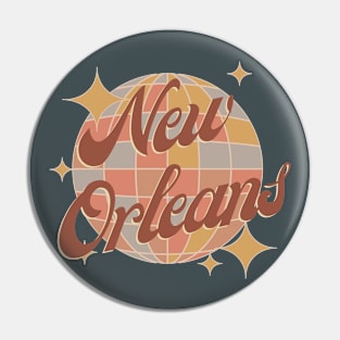 New Orleans City Disco ball Retro Vintage Style Pin