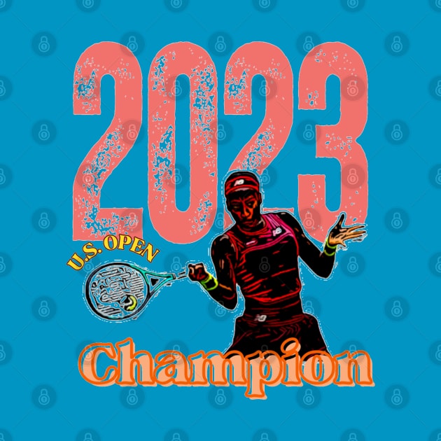 Coco Gauff 2023 U.S. Open Tennis Champion by TeeJaiStudio