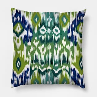 Green Ikat Pattern Pillow