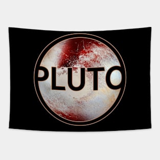 "Planet" Pluto with lettering gift space idea Tapestry