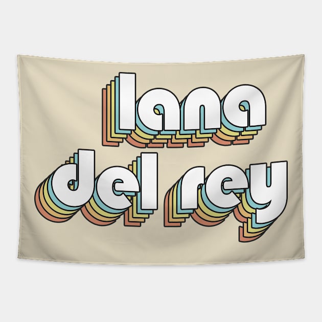 Lana Del Rey - Retro Rainbow Typography Faded Style Tapestry by Paxnotods