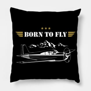 BORN TO FLY Plane Pilot - single airplane Pillow