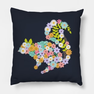 Squirrel Floral Body Pillow