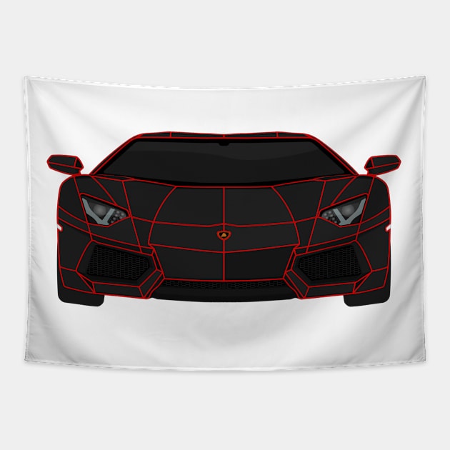 AVENTADOR RED AND BLACK Tapestry by VENZ0LIC