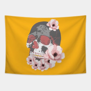 Skull with Flowers Tapestry