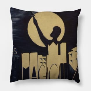 Magic City at Night Pillow