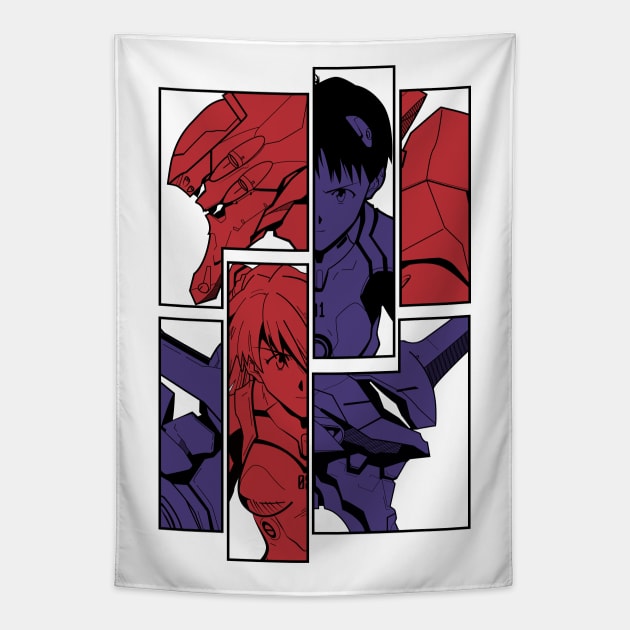 Neon genesis evangelion colors Tapestry by paisdelasmaquinas