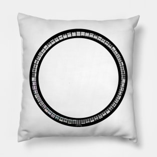 64 symbols circle (white and grey) Pillow