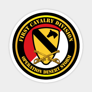 1st Cavalry Div - Red White - Operations Desert Storm Magnet