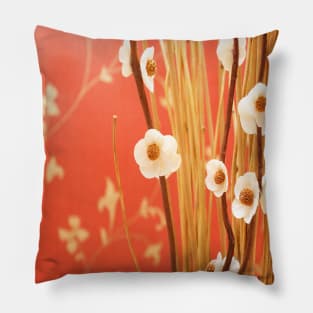 Decorative floral background illustration with delicate pink background Pillow