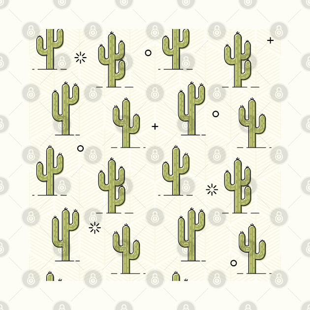 Green cactus pattern by Vilmos Varga