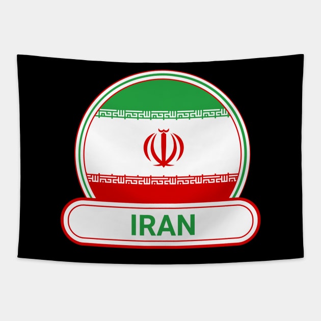 Iran Country Badge - Iran Flag Tapestry by Yesteeyear