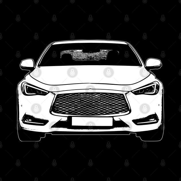 White Infiniti Q60 Sketch Art by DemangDesign