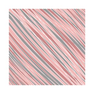 Striped-pattern, pink, grey, simple, minimal, minimalist, lined-pattern, stripe, modern, trendy, basic, digital, pattern, abstract, lines, line, line-art, jewel-color, T-Shirt