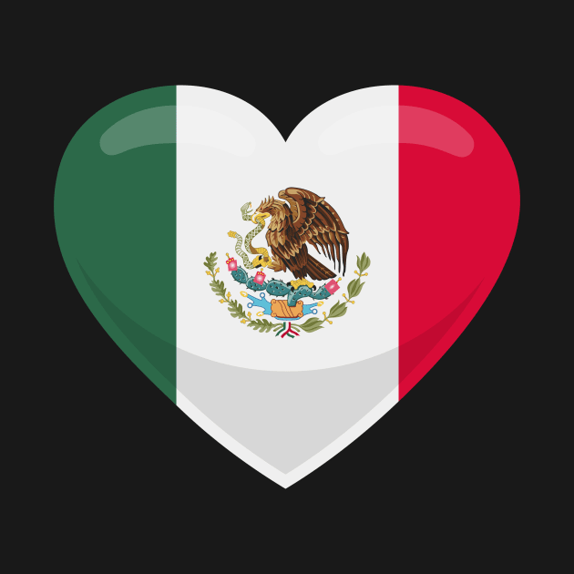 Mexico Flag Heart by SunburstGeo