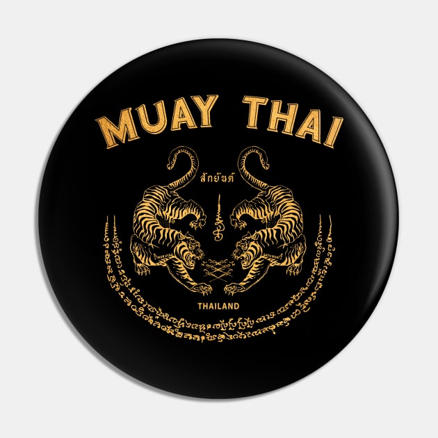 Muay Thai Tiger Sak Yant Tattoo Kickboxing Thailand Pin by VintCam