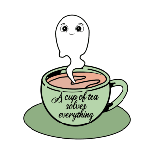 A cup of tea solves everything illustration T-Shirt