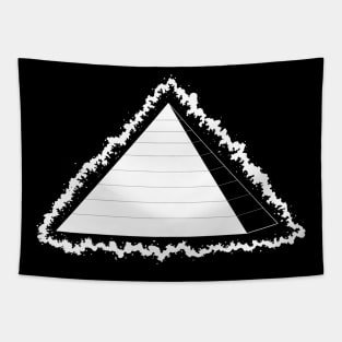 Glowing pyramid /white Tapestry