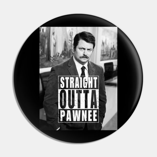 Straight Outta Pawnee Pin by Huemanitee